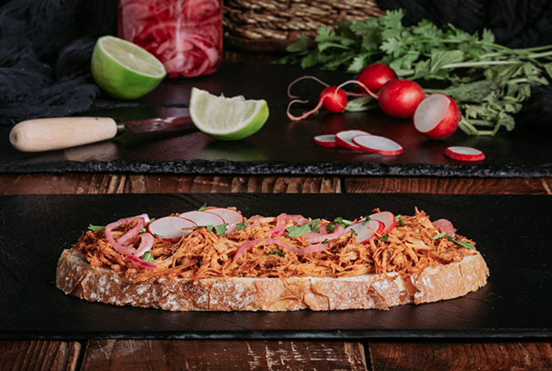 Cochinita pibil toast